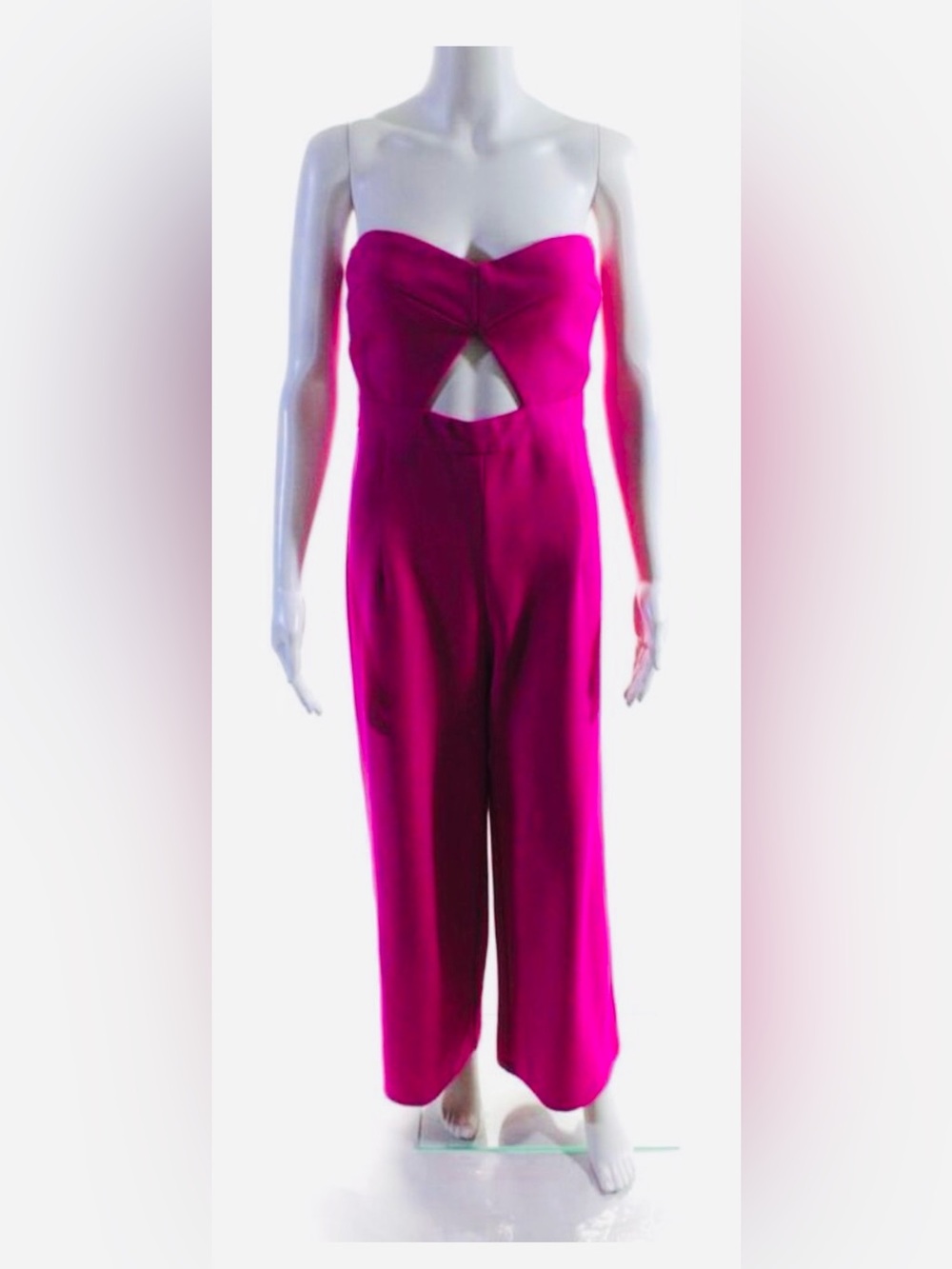 Strapless Cutout Jumpsuit - Fuchsia